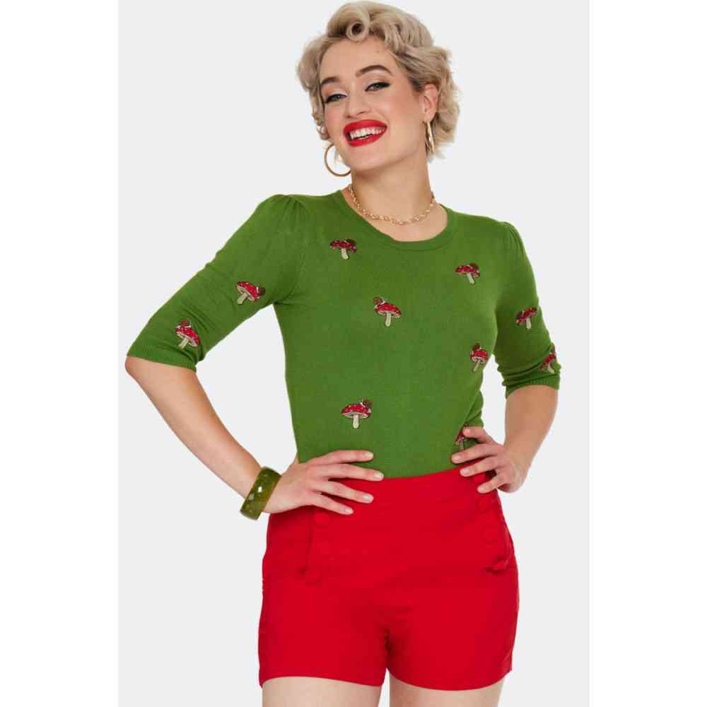 Voodoo Vixen - Snail On A Mushroom Sweatshirt - GrÃ¼n